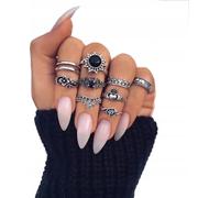 Argent RETRO PUNK BOHO 09 RETRO RING SET