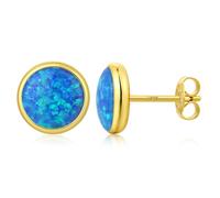 Argent Sterling 925 Boucles d'oreilles Opale Multicolores Boucles d'oreilles à Clous Oval Rondes Opale Hypoallergéniques Bijoux Cadeaux pour Femmes 5/6/7/8 mm