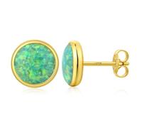 Argent Sterling 925 Boucles d'oreilles Opale Multicolores Boucles d'oreilles à Clous Oval Rondes Opale Hypoallergéniques Bijoux Cadeaux pour Femmes 5/6/7/8 mm