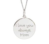 Argent sterling 925 « Je t'aimerai toujours maman » gravé |LK_NLC_02191 | ocean diver compass rose gold plated charm with 18 inch cable chain 1.5mm thick adventure travel