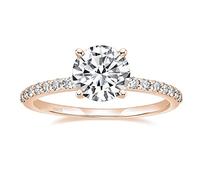 Argent sterling argent 1,25 ct rond solitaire en zircone cubique anneau de fiançailles halo promesse d'anneau taille 4-11,5, métal, zircone cubique