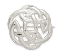 Argent sterling poli satiné Sparkle-cut Nœud celtique broches