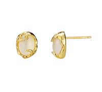 Argent sterling S925 Bijoux western pour femmes Plaqué or 18 carats Hypoallergénique Design minimaliste en forme de dôme Boucles d'oreilles légères pour les soirées décontractées Or