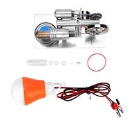 Argent T Forme Moteur Stirling à Air Chaud Micro Générateur Mini Moteur à Vapeur Modèle Jouet Éducatif Haute Efficacité pour Les Amateurs de Physique Acier Inoxydable