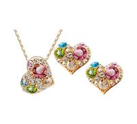 Argent Violet Oxydé Par Ensembles Set Exquisite Handmade Perfect With Shining Gemstones Suitable For Women's Jewelry For All Occasions Bijoux Noirs Femmes Ensembles Bleus (Rose Gold, One Size)