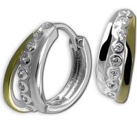 argenté doré SilberDream Boucles d'oreilles Femme 925 argent Créoles SDO4435T