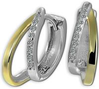 argenté doré SilberDream Boucles d'oreilles Femme 925 argent Créoles SDO4436T