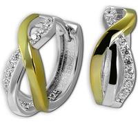 argenté doré SilberDream Boucles d'oreilles Femme 925 argent Créoles SDO4437T