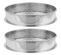 Argenté en Acier Inoxydable Tamis à Sol Rond 20cm 2 Pièces | Maille de Tamisage, Tri des Tailles, Filtre Sable et Pierres, Usage Jardinage Maison