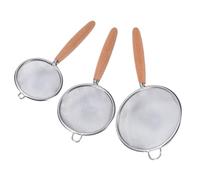Argenté Filtre à Mailles 3 Pièces en Acier Inoxydable Cuisine