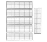 Argenté Grille de Ventilation Rectangulaire 6 Pièces en ABS | Anti-odeur et Coupe-vent, pour Paroi Latérale Intérieure, Réutilisable, Finition Simple et Robuste