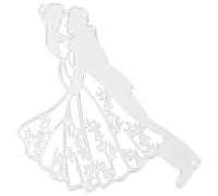 Argenté Matrice de Découpe Mariage Acier au Carbone Couple | Invitations Faites Main et Décorations de Noces, Style Délicat, Carte, Journal, Usage Créatif