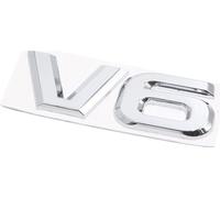 Argenté Métal V6 Badge Autocollant adhésif Motif Emblème Autocollants pour véhicule Voiture