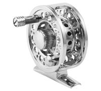 Argenté Moulinet de Pêche à Mouche en Alliage D’Aluminium | Bobine Large, Récupération Gauche ou Droite, Anti-corrosion Marine, Grosse Capacité de Ligne, pour Glace et Radeau