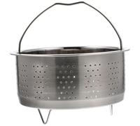 Argenté Panier Vapeur pour Cuisson, Rond, en Acier Inoxydable | Usage Domestique, Base Surélevée, Trous Fins et Denses, Poignée Pratique, Bords Polis, pour Légumes