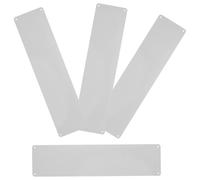 Argenté Plaque de Protection de Bas de Porte 4 Pièces en Aluminium | Bords Arrondis, Couverture Complète du Bas, Usage Intérieur et Extérieur, Finition Satinée, Pose Simple