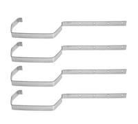 Argenté Support de Gouttière de Toit pour Drainage en Fer 4 Pièces | Résiste aux Intempéries, pour Gouttières et Planches de Rive, Usage Maison ou Chantier, Métal Robuste