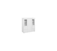 Argentier 4 portes 4 tiroirs 116x41,1x125,7 cm blanc brillant - MALIO
