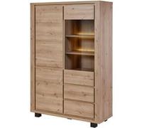 Argentier 4 portes dont 1 vitrée avec éclairage leds aspect bois finition Hudson Oak - URIDSON - ALTOBUY Marron