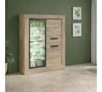 Argentier-bar moderne avec LED en bois avec porte vitrée MOA