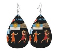 Argentina Cult Boucles d'oreilles en cuir avec pendentif en forme de larme pour femme Style vintage, taille unique, Cuir