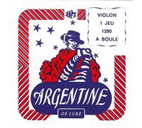 ARGENTINE - 1280 Lot de 4 cordes BALL END violon Set de cordes pour violon avec balle, son clair et brillant