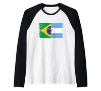 Argentine Brésil Drapeaux des Fier Fan Brésilien Argentin Manche Raglan