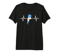 Argentine Contour du Pays en Forme De Cœur T-Shirt Haut de Gamme