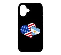 Argentine États-Unis Argentin Américain Cœurs Coque pour iPhone 16