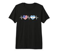 Argentine États-Unis Battements De Cœur Argentin Américain T-Shirt Haut de Gamme
