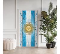 Argentine Sticker Mural Sticker Porte, Patriotique Autocollants de Porte Muraux Décoration Poster Mural, Drapeau Minimaliste Stickers de Porte Imperméable Vinyle 80x200 cm a1R96