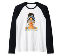 Argentinian Girl Argentina Flag Argentinian Girlfriend Wife Manche Raglan
