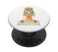 Argentinian Girl Argentina Flag Argentinian Girlfriend Wife PopSockets PopGrip Adhésif