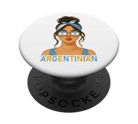 Argentinian Girl Argentina Flag Argentinian Girlfriend Wife PopSockets PopGrip Adhésif
