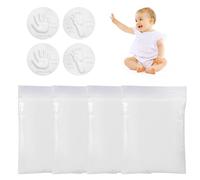 Argile à Empreintes de Main, Ornement Souvenir Empreinte Main Pied, Kit D'empreintes de Pieds et de Mains Bébé en Argile, Argile Kit de Moulage 3D Empreintes de Mains, 4 PC Boue D'empreinte Bébé