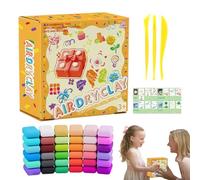 Argile à modeler à séchage à l'air libre - 36 couleurs - Pâte à modeler légère et douce - Kit complet pour enfants âgés de 3 à 12 ans - Fournitures de bricolage, projets scolaires, cadeaux créatifs