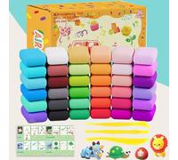 Argile colorée séchée à l'air libre, argile à modeler souple de 36 couleurs, pâte à sculpter durcissante naturelle, matériel d'artisanat, matériel d'art éducatif, idéal pour les projets créatifs, les