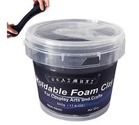 Argile en mousse malléable pour cosplay, mousse sculptante, haute densité, séchage à l'air libre, pour costumes, ponçage et cosplay (500 g, noir)