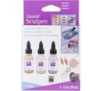 Argile liquide à cuire - Pour création de bijoux - Couleur métallique - 3 flacons 30ml