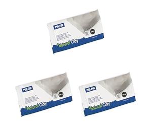Argile naturelle durcit à l'air, blanche (400 g) (Lot de 3)