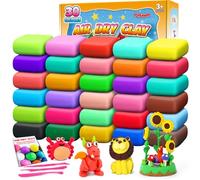 Argile séchée à l'air libre, kit de pâte à modeler 30 couleurs avec outils, jouets artisanaux pour enfants de 3 à 12 ans