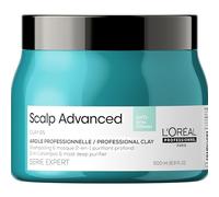 L'Oréal Professionnel, Shampoing Masque 2-en-1 Anti-Gras à l'Argile Purifiant, Cuirs Chevelus & Cheveux Gras, Sans Silicone, Elimine l'Excès de Sébum & Détoxifie, Scalp Advanced, Serie Expert, 500ml