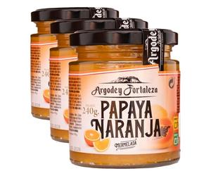 Argodey Fortaleza Confiture Papaye-Orange 240g | Délice Sucré pour Gâteaux, Yaourts et Desserts | Idéale avec Viandes, Toasts et Fromages Grillés | Saveur Exotique et Gourmande (Lot de 3)