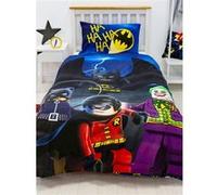 ARGOFIELD Parure de lit réversible et Taie D'oreiller - Lego DC Comics Batman - 135 cm x 200 cm Noir G