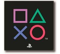 PlayStation Tapis Carré - Controller Icons Design - Produit Officiel Sony - Tapis Chambre Noir 80x80cm
