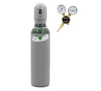 Argon Bouteille de gaz 5 l remplie 4.8 avec réducteur de pression | Gaz de soudage pur (100%) 150 bar pour soudage WIG/TIG | Nouvelle bouteille de gaz de protection 10 ans TÜV + mini régulateur Ar