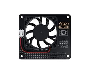 Argon Fan HAT for Raspberry Pi 4 & Pi 3 | Ventilateur de refroidissement PWM de 40 mm avec bouton d'alimentation | Contrôle de la température logiciel | Arrêt et redémarrage sûrs | Installation facile