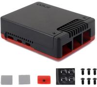 Argon Neo Aluminum Alloy Case for Raspberry Pi 5,Built-in Cooling Fan,Black/Red Color,Removable Top Cover