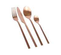 Argon Tableware 16 Piece Ensemble de Couverts en Acier Inoxydable - Cuivre - Manger Fourches Couteaux Cuillères Poli à Haute Brillance Métal 4-Person Table Fourchette Couteau Cuillère Set