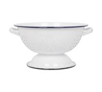 Argon Tableware 1x Bleu 23.5cm Blanc Passoire en émail - Métal Cuisine Couler Pâtes Riz Nourriture Égouttoir Tamis Bol avec Poignées